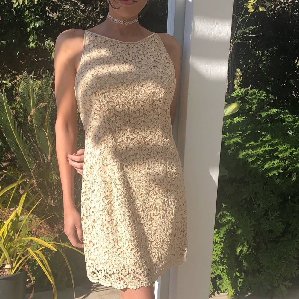 Stunning Gold Lace Dress